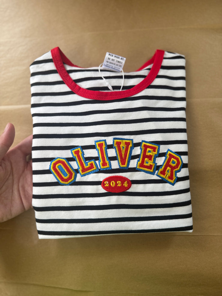 Varsity arch striped summer set Red and black
