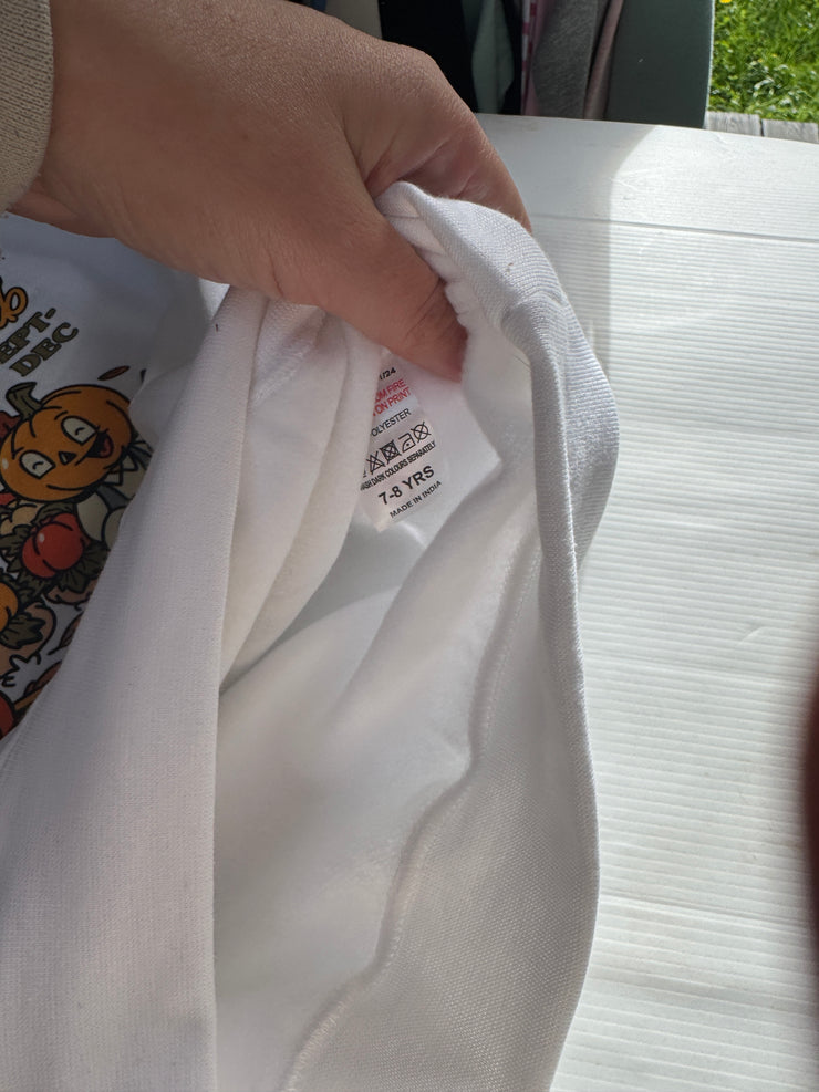 Pumpkin club white sweatshirt 7-8 years