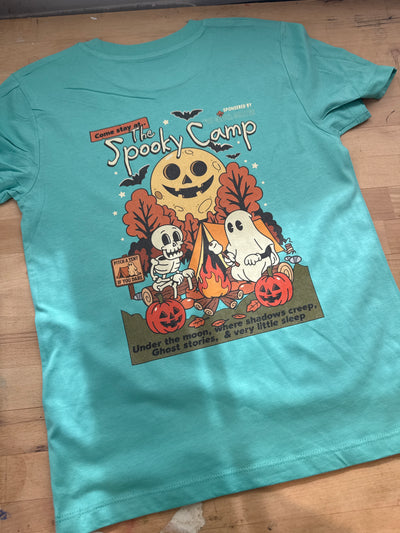 7/8 years PRE-MADE spooky camp pool blue