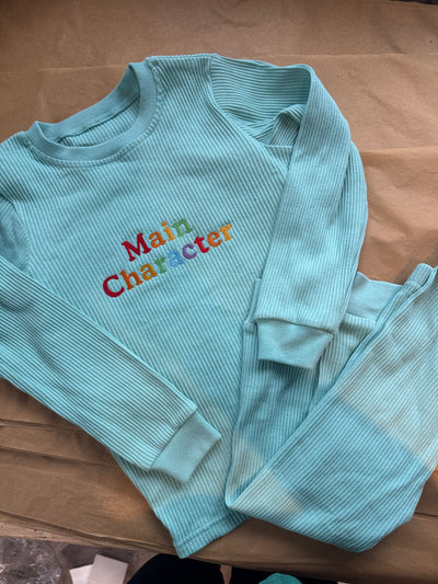 5-6 years Main character rainbow embroidered ribbed set