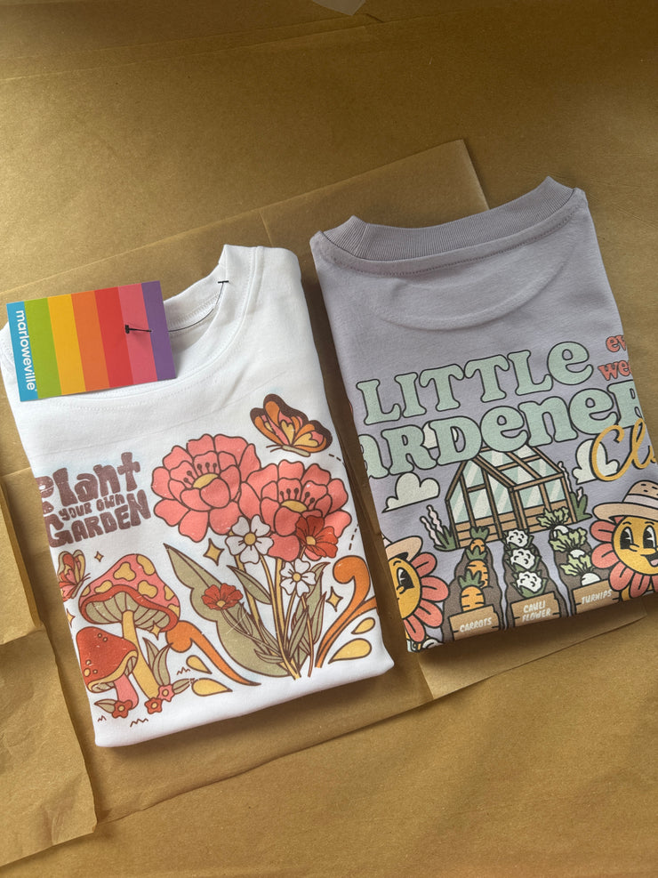 Plant your own garden white t-shirt (adults and kids)