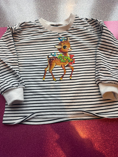 1-2 years deer slouch sweater (name can be added)