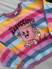 Babyccino pastel rainbow jumper 9-11 years