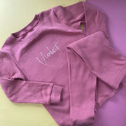 £10 Personalised embroidered Cosy loungewear Set - Ribbed