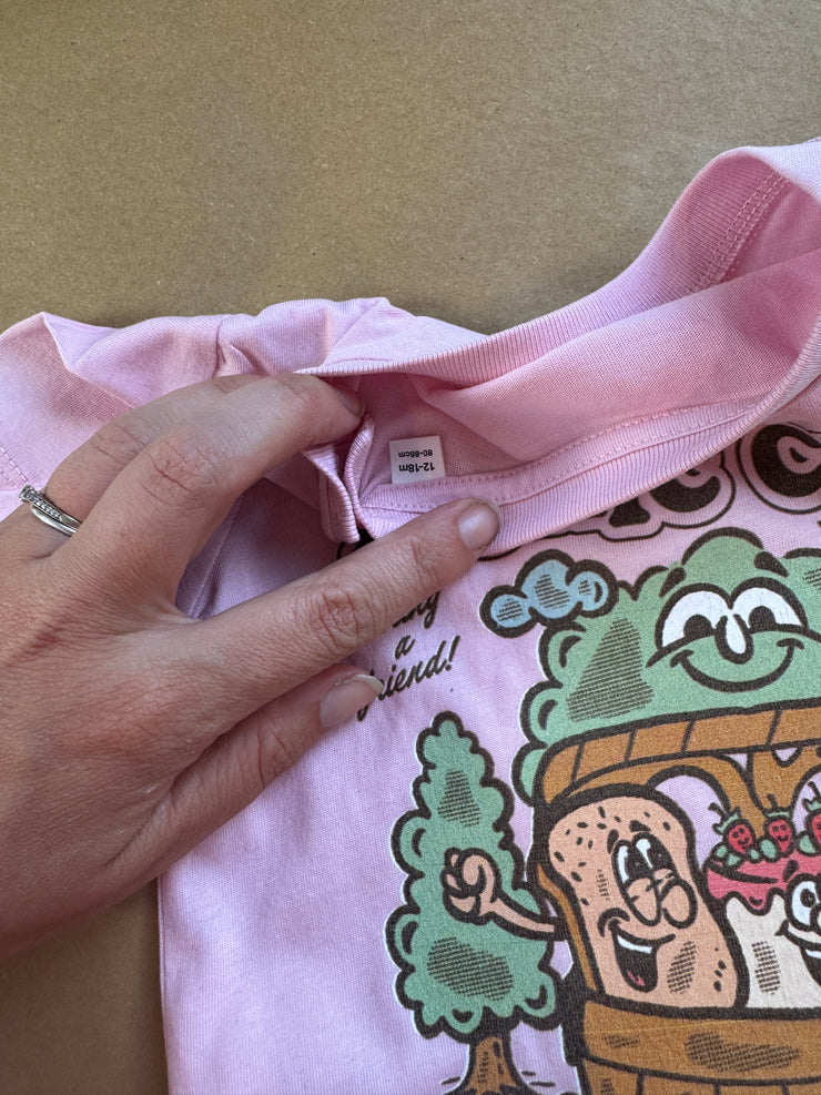 12-18 months Picnic club pink t-shirt