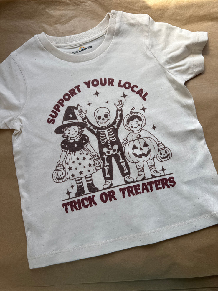 2/3 years- PRE-MADE- support your local trick or treaters natural tee