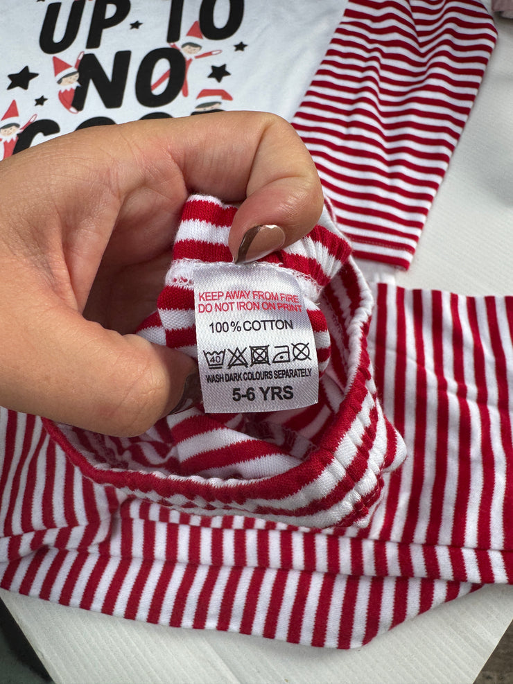 5-6 years up to no good elf pjs
