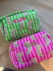 Quilted handmade cotton make up/ toiletry organiser bags