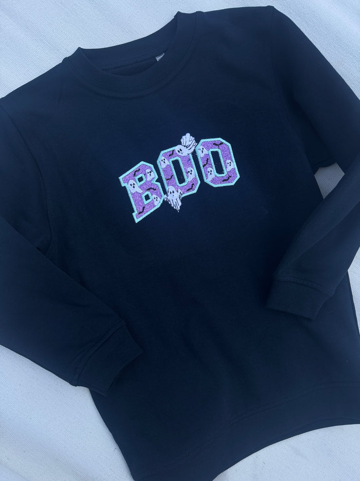 9-10 years navy boo appliqué sweater
