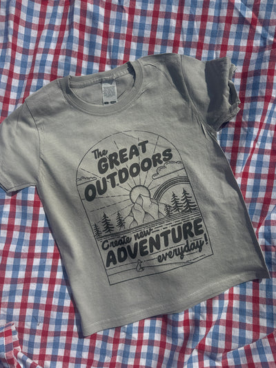3-4 years Grey great outdoors tee