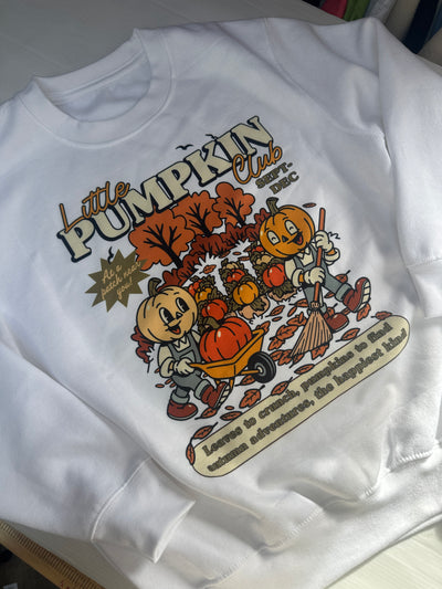 Pumpkin club white sweatshirt 7-8 years
