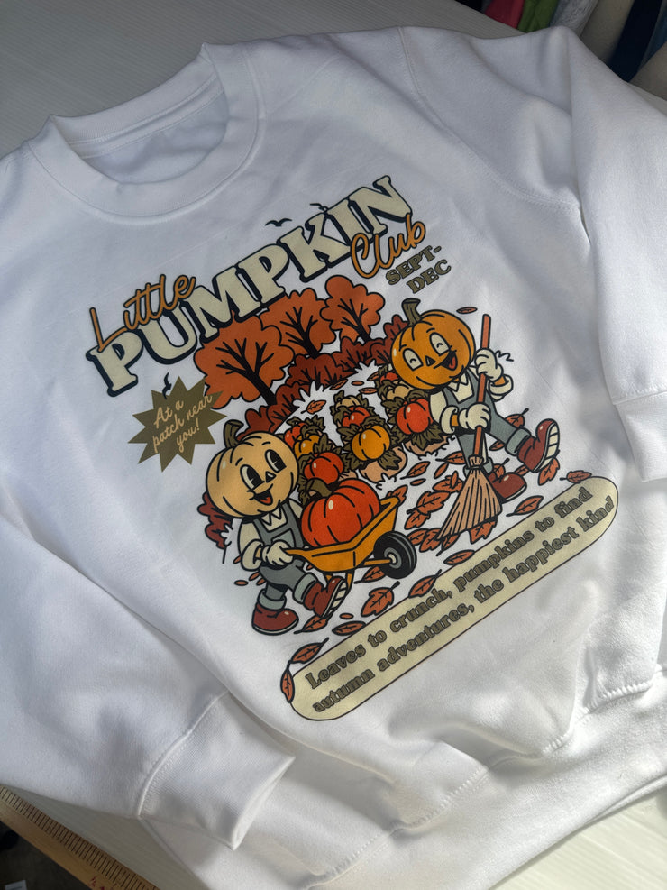Pumpkin club white sweatshirt 7-8 years