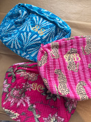 Quilted handmade cotton make up/ toiletry organiser bags