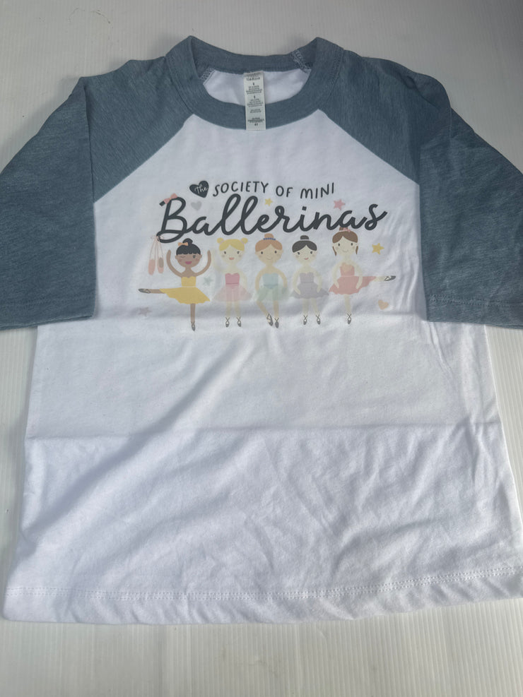 3/4 years (pre-made) ballerina raglan