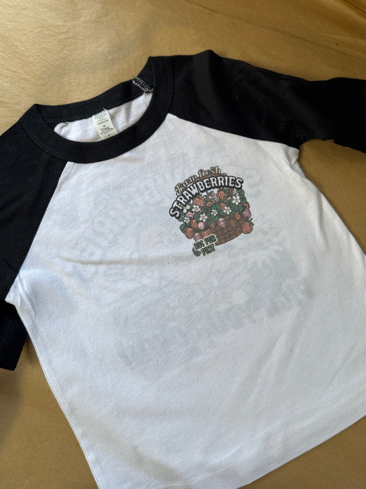 1-2 years strawberry black raglan