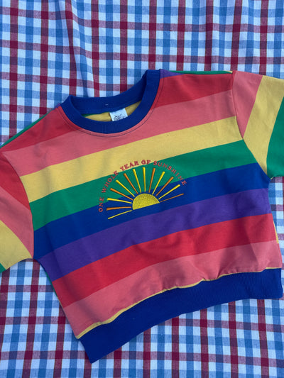 12-18 months one year of sunshine rainbow jumper