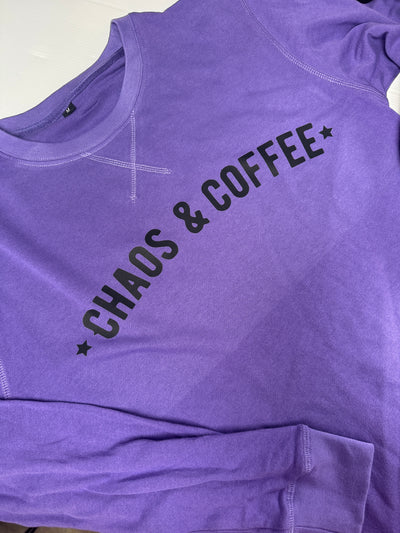 Medium (12-14) Chaos & coffee purple sweater