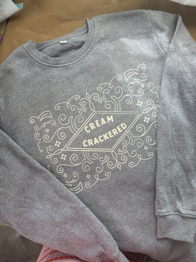 2XL (18/20) Cream crackered sweatshirt grey