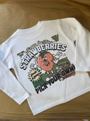 1-2 years white long sleeve strawberry tee