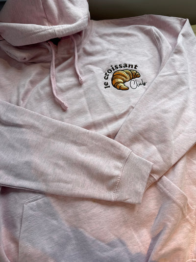 Large adults (14/16) PRE-MADE le croissant club pink hoodie