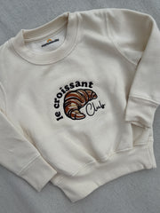 6-12 months Croissant club cream sweatshirt