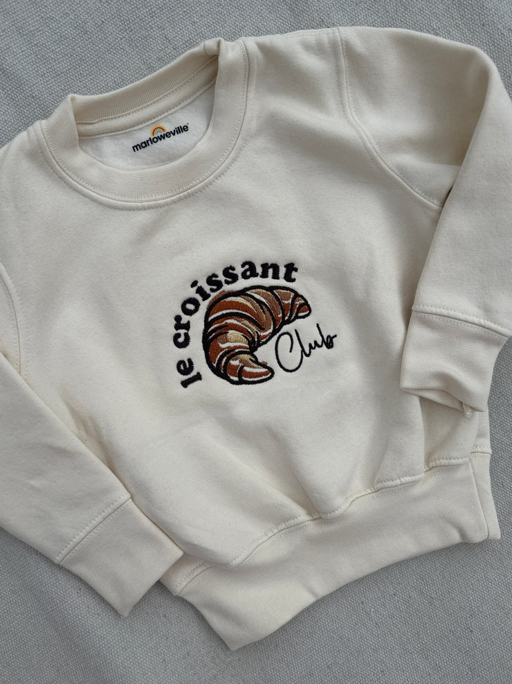 6-12 months Croissant club cream sweatshirt