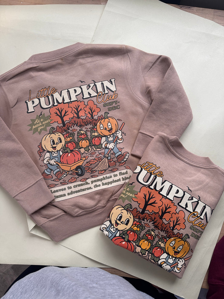 Little pumpkin club adult and kids sweater