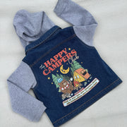Happy Campers club denim hooded jacket