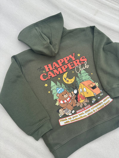 Kids camping hoodie- The happy campers club (zip & pullover)