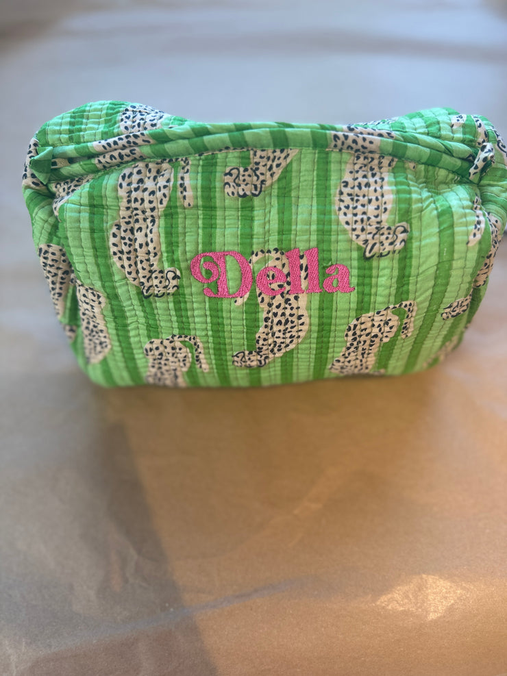 Quilted handmade cotton make up/ toiletry organiser bags
