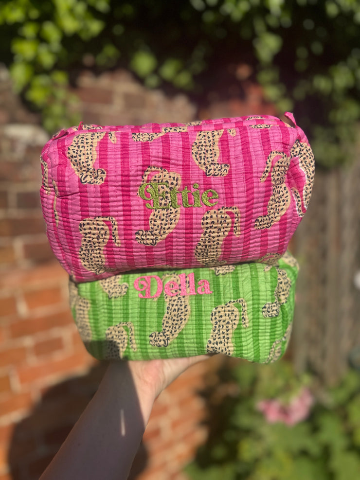 Quilted handmade cotton make up/ toiletry organiser bags