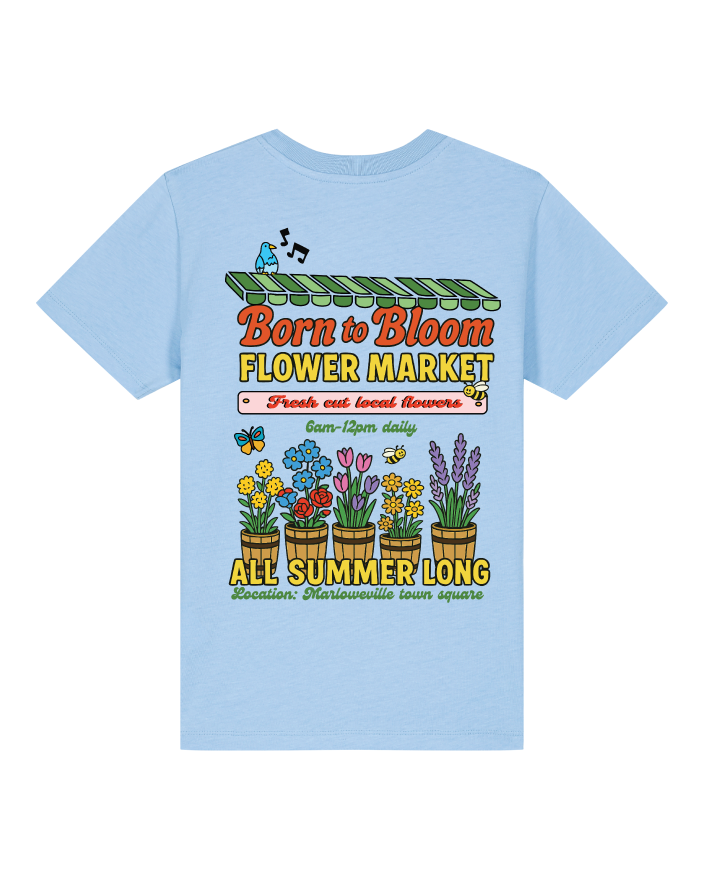 Born to bloom flower market organic kids tee