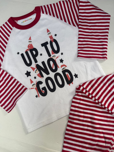 3-4 years Up to no good elf pjs