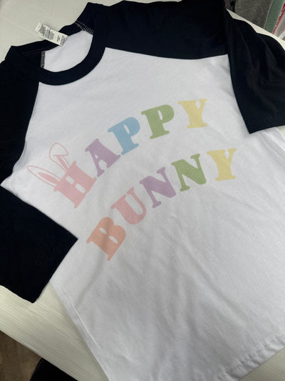 6-8 years Happy bunny raglan