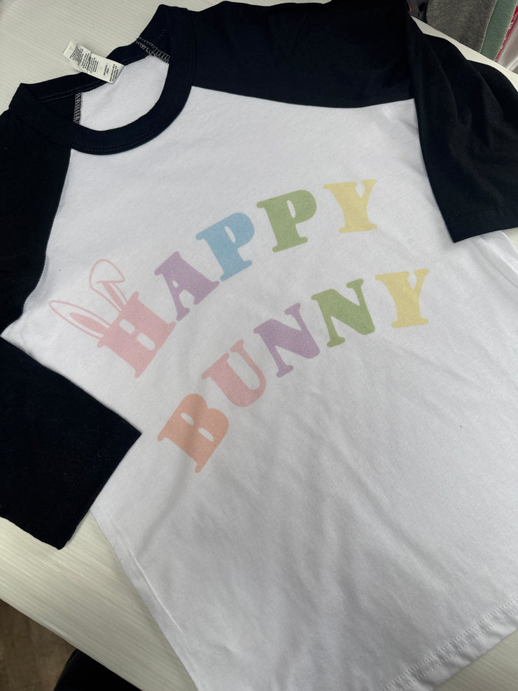 6-8 years Happy bunny raglan