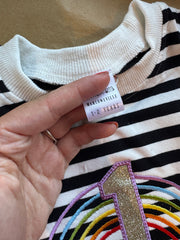 1-2 years 1 rainbow appliqué stripe Romper misfit