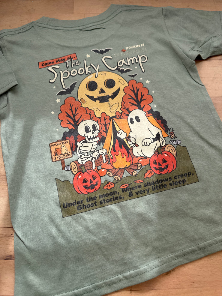 3/4 years PRE-MADE spooky camp sage tee