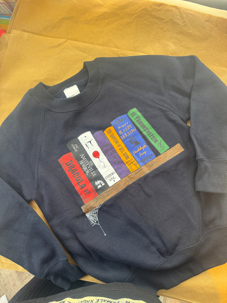 5-6 years Halloween books black sweater