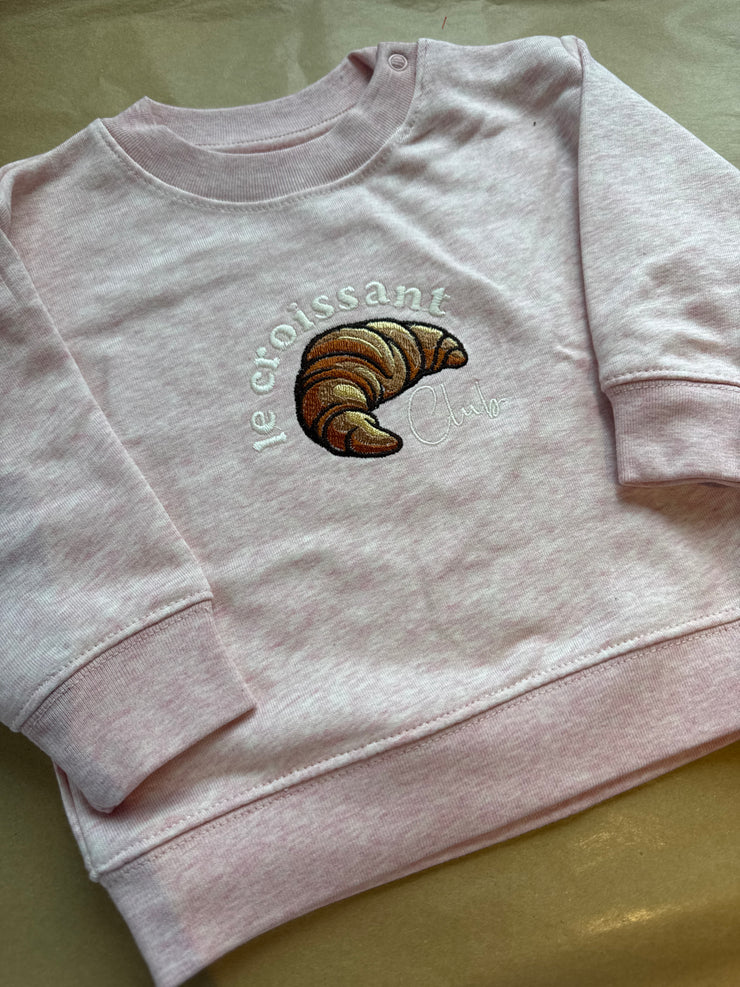 18/24 months- PRE-MADE le croissant club organic pink sweater