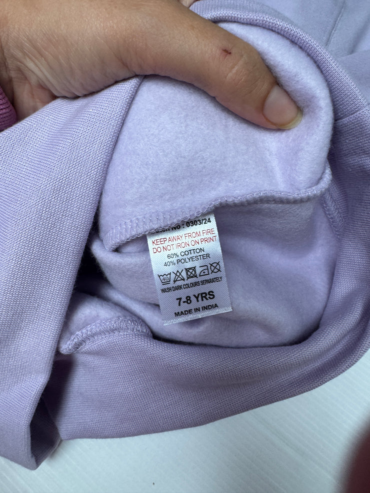 7-8 years boo appliqué lilac sweater