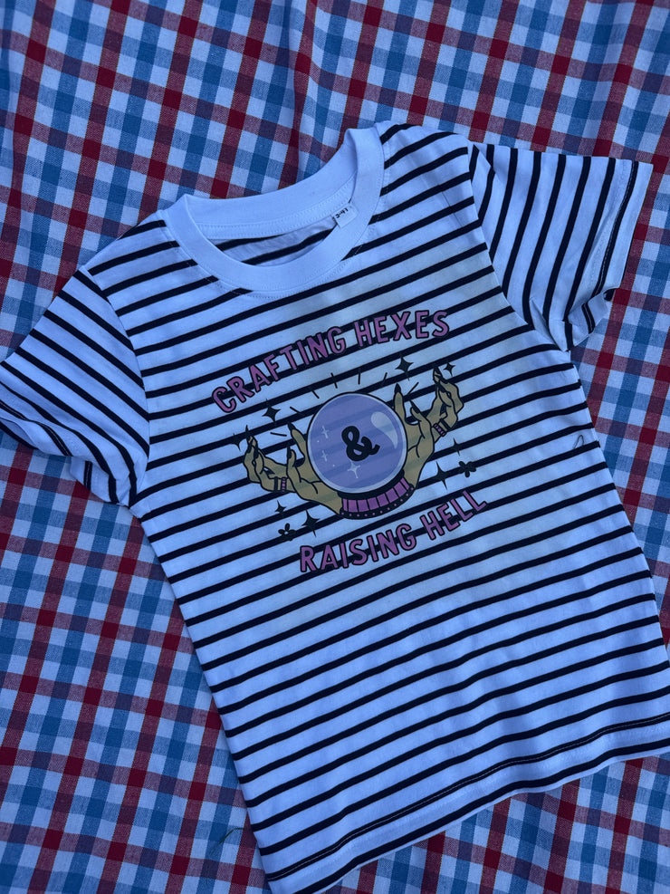 3-4 years halloween crafting hexes raising hell stripe tee misfit
