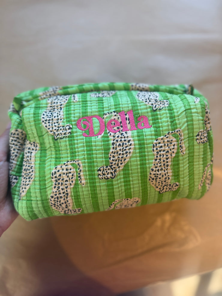 Quilted handmade cotton make up/ toiletry organiser bags