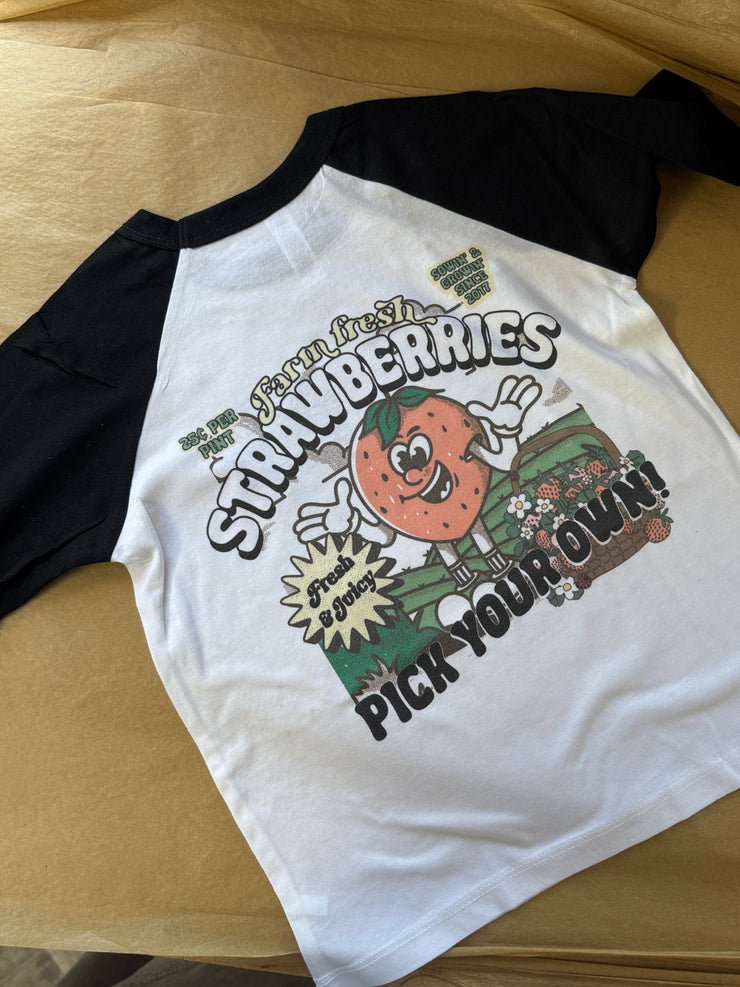4-5 years black strawberry raglan