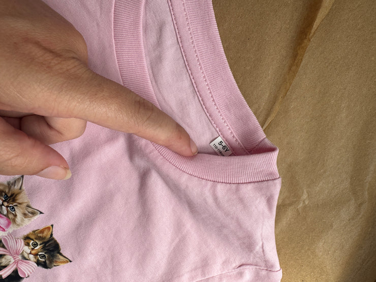 5-6 years Cats long sleeve pink tee
