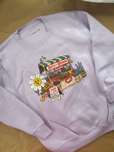 7-8 years lilac Born to bloom flower market sweatshirt