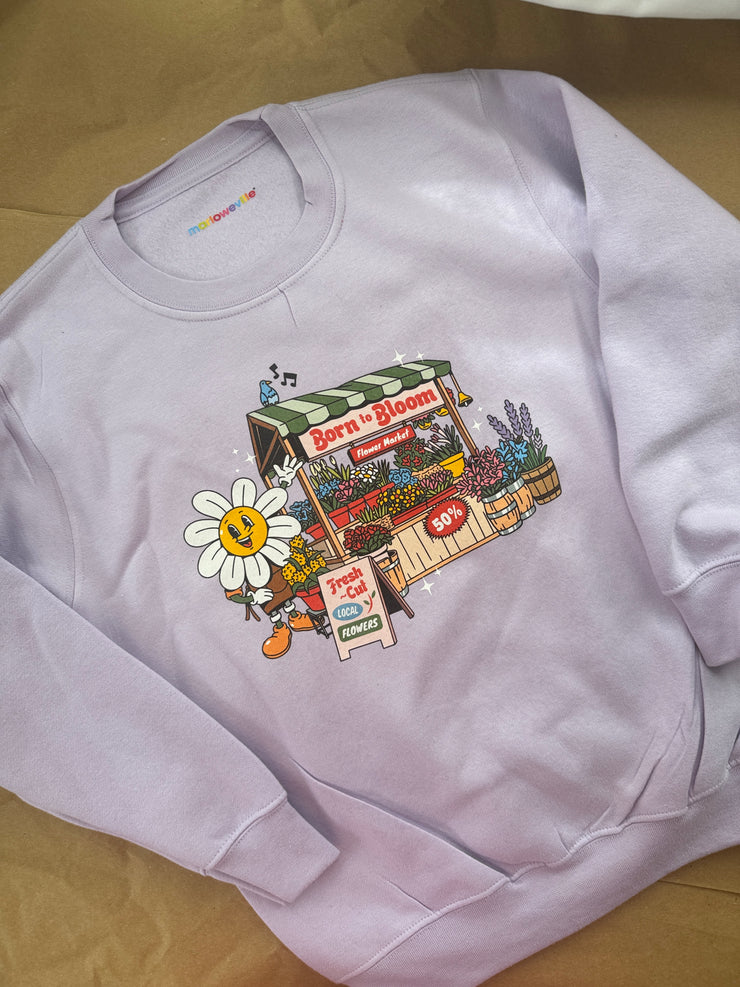 7-8 years lilac Born to bloom flower market sweatshirt