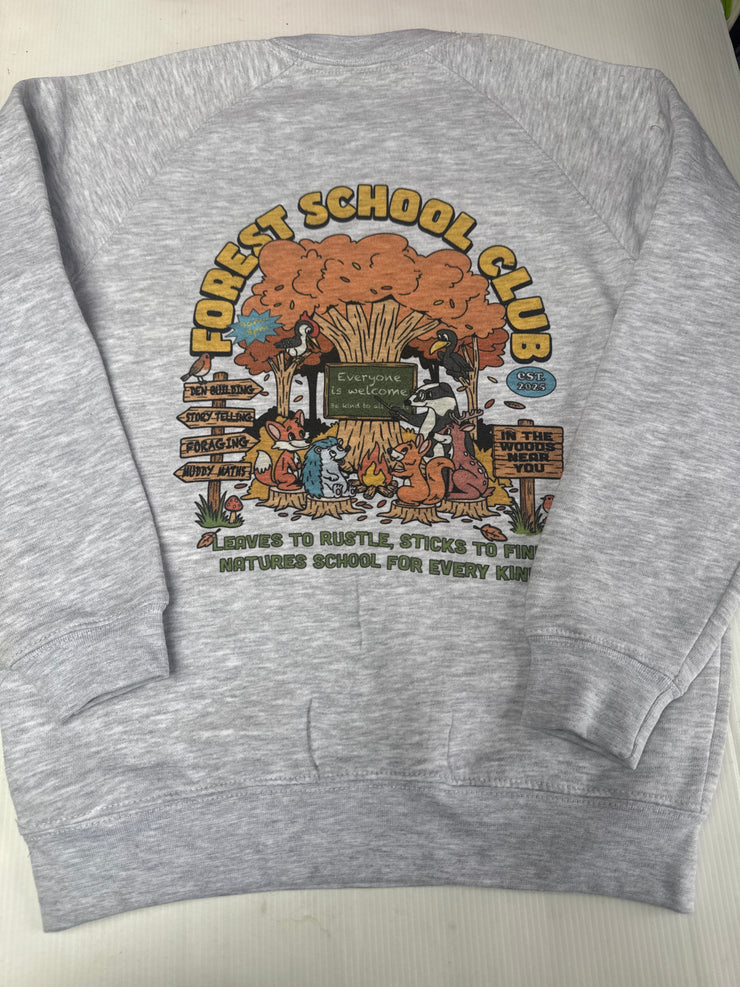 Forest school club grey 7/8 sweater