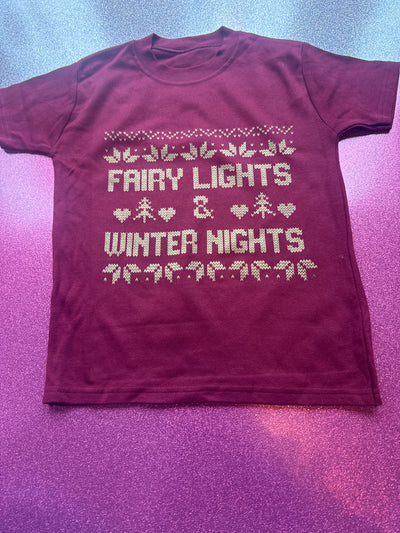 4/5 years fairy light tshirt maroon