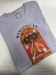 Winging it small adults lilac tee