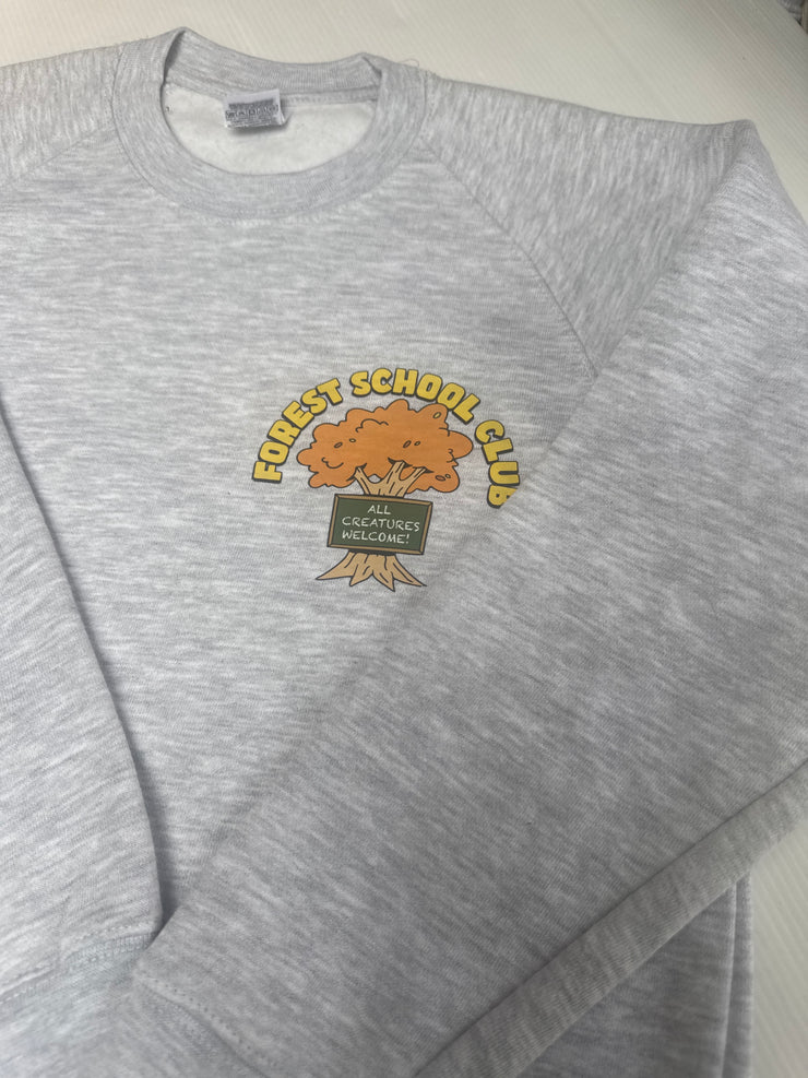 Forest school club grey 7/8 sweater